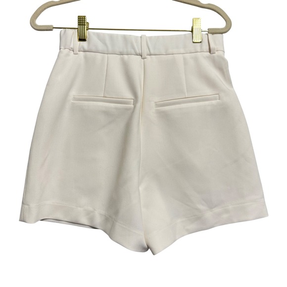 Abercrombie & Fitch Sloane Curve Love Shorts 25 0 Cream New Pleated High Rise - Picture 5 of 11